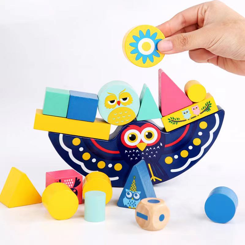Wooden Owl Balance Game - Fine motor skills toys