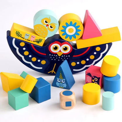 Wooden Owl Balance Game - Fine motor skills toys