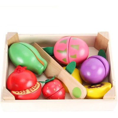 Fidtoy Ensemble de nourriture en bois, jeu de rôle, jouet de cuisine 18M+