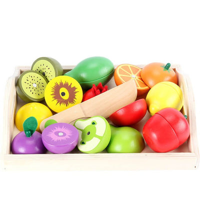 Fidtoy Ensemble de nourriture en bois, jeu de rôle, jouet de cuisine 18M+