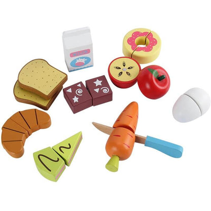 Wooden play food set - Educational toy