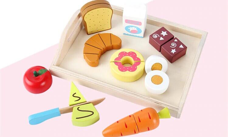 Wooden play food set - Educational toy
