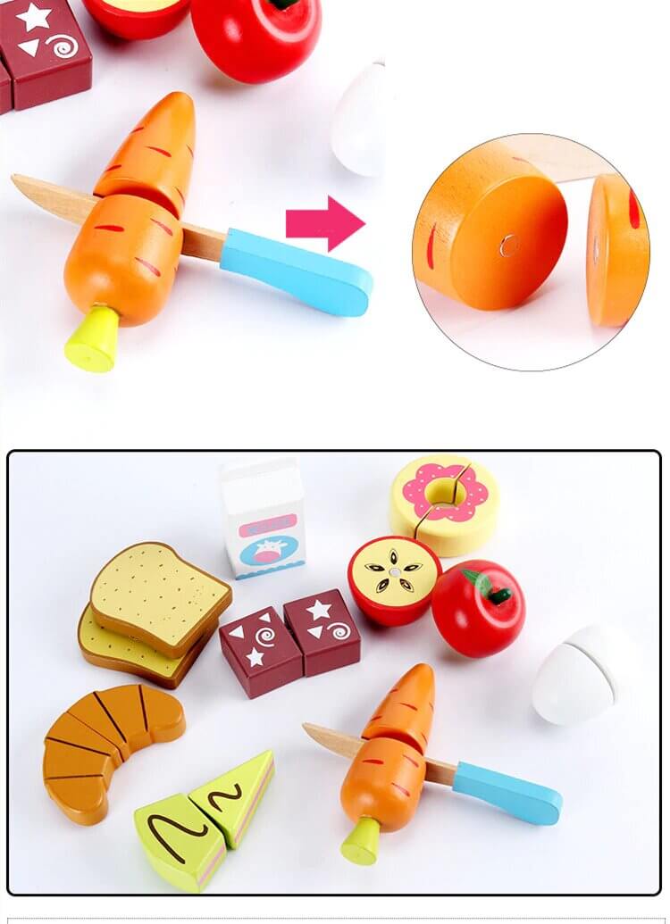 Wooden play food set - Educational toy