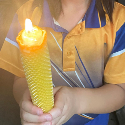 6 Beeswax Candle Rolling Sheets Natural Honey Scent Kids Bee Theme Craft DIY Making Kit