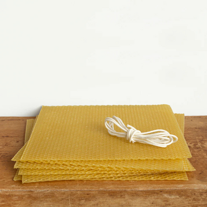 6 Beeswax Candle Rolling Sheets Natural Honey Scent Kids Bee Theme Craft DIY Making Kit