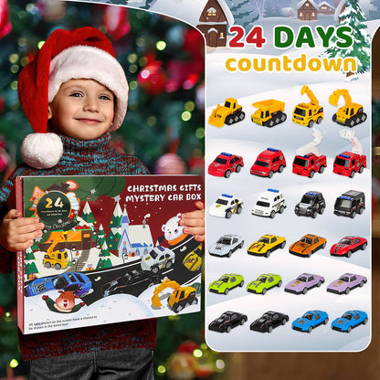 24 PCS Toys Cars Play Kids Vehicles Christmas Countdown 24 Days Christmas Gifts for Kids 3 4 5 6 7 Year Old