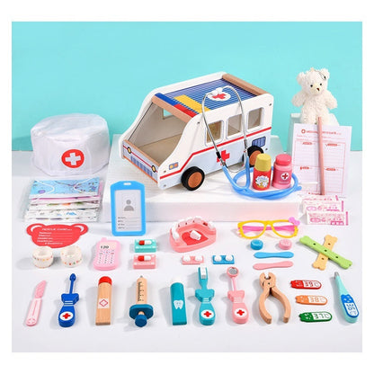 Wooden Children's Simulation Dentist Suit Play House Medical Toys