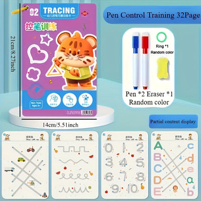 Fidtoy Reusable Magic Practice Notebook for Toddlers – Wipe Clean Writing & Drawing Learning Toy