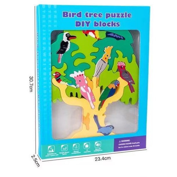 Australian / European Bird Tree Puzzle - Fine motor skills toys