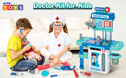 Doctor Playset for Kids Pretend Medical Station with Realistic Features & Lights - Educational Role Play Toys for 3-5 Year Old Girls and Boys - Perfect Gift for Christmas Birthday