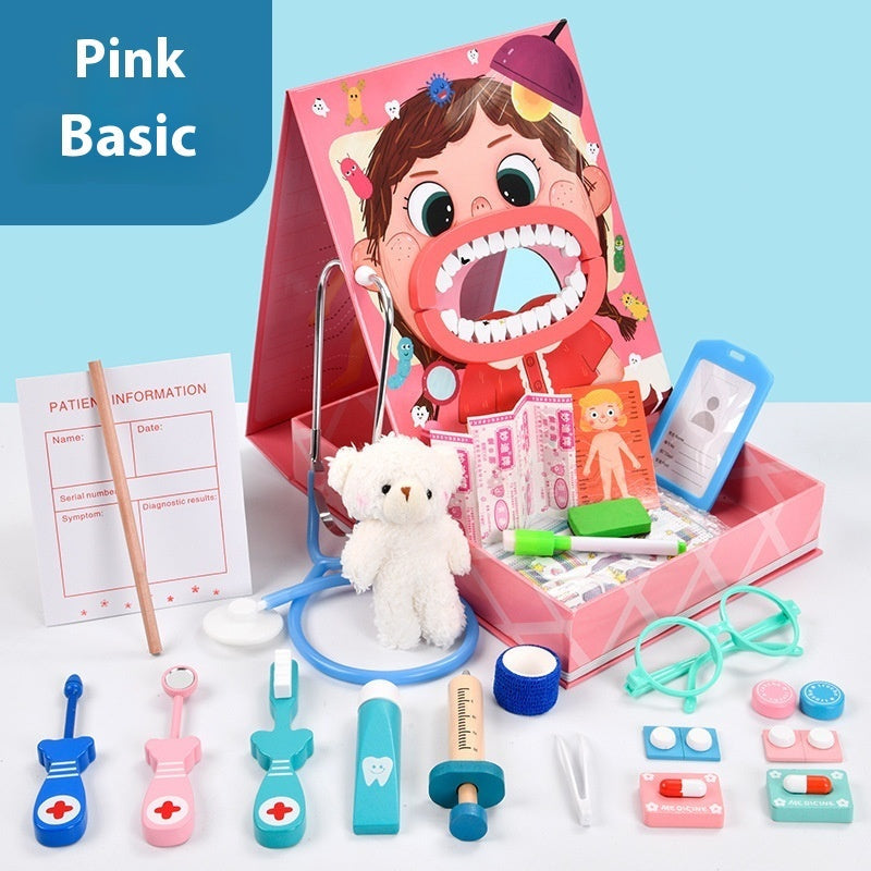 Wooden Children's Simulation Dentist Suit Play House Medical Toys