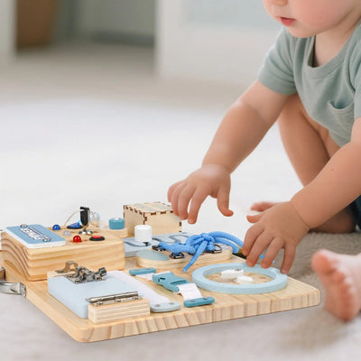 Montessori Busy Board - Sensory Development and Fine Motor Skills Toy for Toddlers