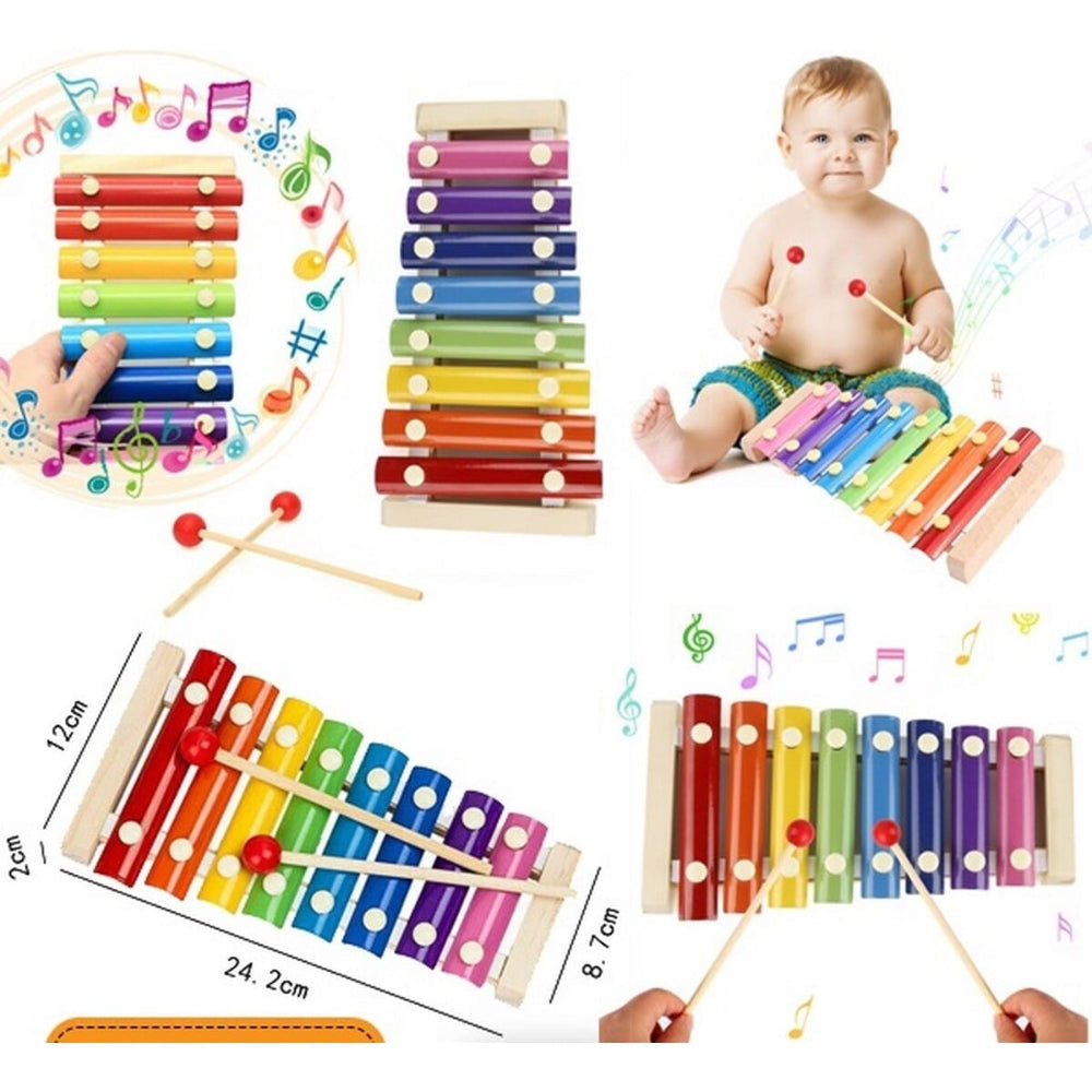 8 Tone Colorful Wooden Hand Knock Xylophone