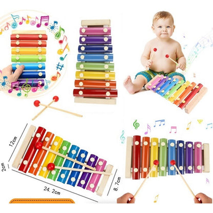 8 Tone Colorful Wooden Hand Knock Xylophone