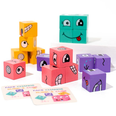 Cubo Mágico de Madera con Caras Cambiantes y Zumbador - 2 a 4 Jugadores
