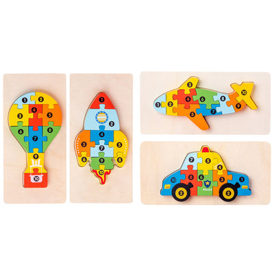 Rompecabezas Montessori paquete de 4 - Set de rompecabezas de madera ecológicos n.º 8