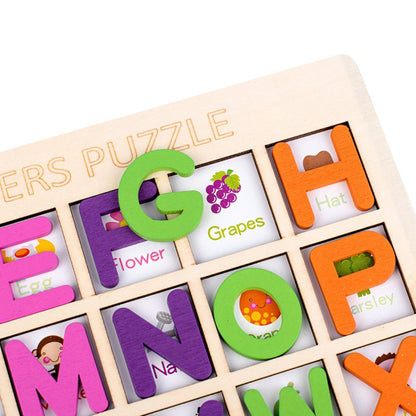 Alphabet with country flags dual board - Wooden 3D Number Puzzle Board for Kids