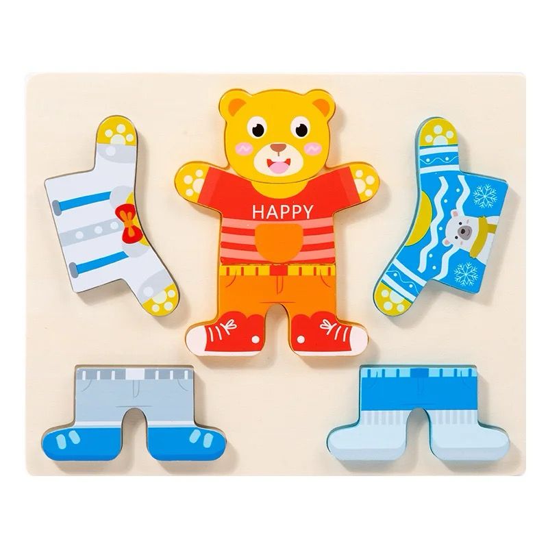 Dress-Up Puzzle – Wooden Mix and Match Animal Outfits