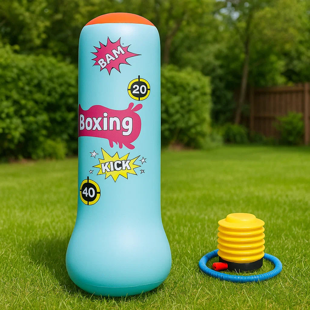 BopBag – Leuk & Actief – Opblaasbare Bokszak met handschoenen