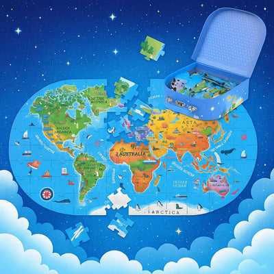 GeoMap – Éducatif & Amusant – Puzzle de sol Carte du monde