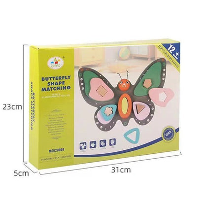 Wooden Butterfly Shape Matching-  Fine motor skills toys