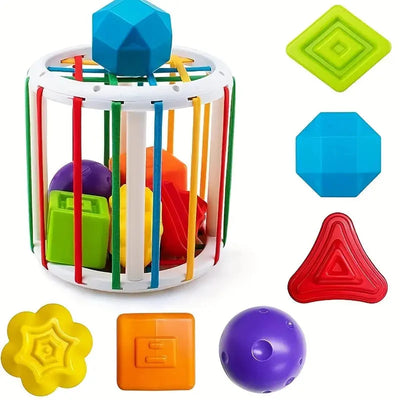 Fidtoy Cube d'apprentissage sensoriel Montessori - Jouet à formes à encastrer