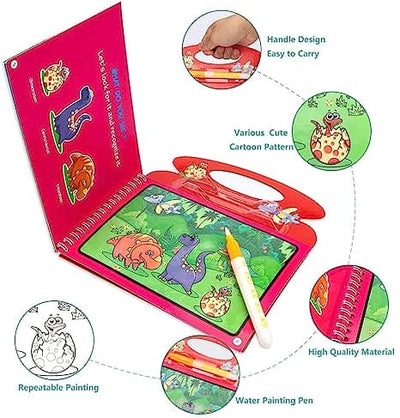 Fidtoy Magic Water Book - Animal Reusable Coloring Activity for Kids 3+