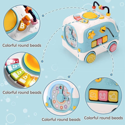 Fidtoy Musical Activity Bus Toy with Lights and Sounds