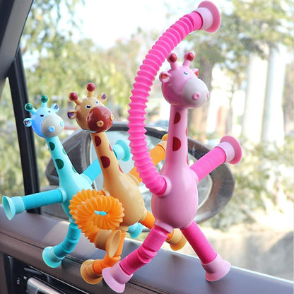 Suction Cups Sensor Toys Giraffe Pop Tubes Fidget Toy