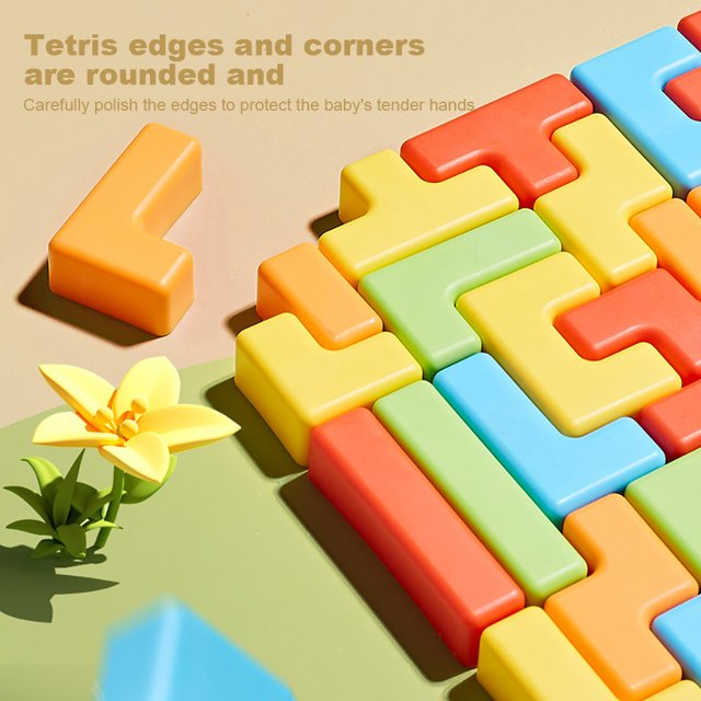 Jeu de défis de blocs de table Tetris Fusée spatiale - 052