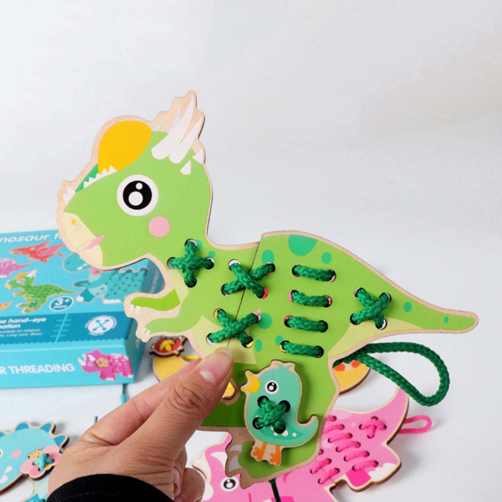 Tableros para ensartar con dinosaurios