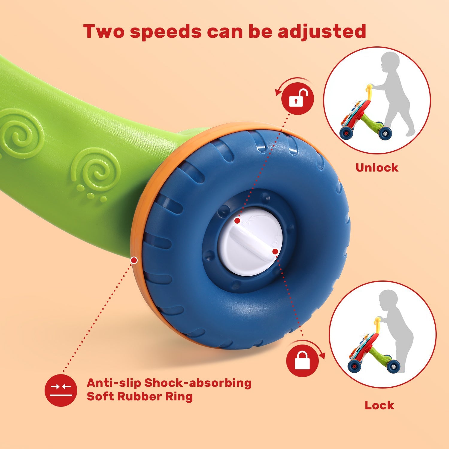 CUTE STONE Infant Toys, 2 in 1 Baby Sit-to-Stand Learning Walker, Early Educational Child Activity Center