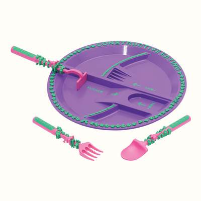 Assiette et Couverts Fées Jardin d'Enfants FairyGrove