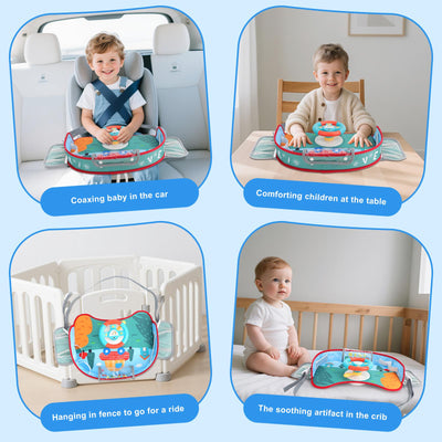 Kids Steering Wheel Toy with Lights and Music Interactive Driving Simulation Playset for Toddlers, Travel Entertainment with Horn and Gear Shift Fun Gift for Boys Girls