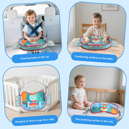 Kids Steering Wheel Toy with Lights and Music Interactive Driving Simulation Playset for Toddlers, Travel Entertainment with Horn and Gear Shift Fun Gift for Boys Girls