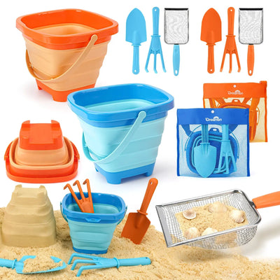Juego de juguetes de playa - Kit de castillos de arena y búsqueda de conchas (2 unidades) para niños de 4 a 8 años