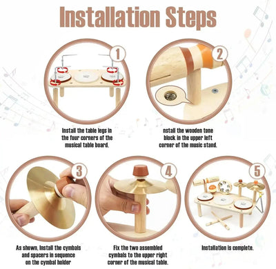 Rhythm Station – Table Musicale et Set de Tambours en Bois 11-en-1