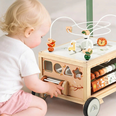 Fidtoy Adjustable Push Walker with Interactive Activity Cube