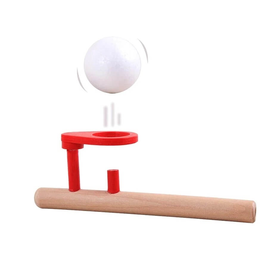 Wooden blowing ball game