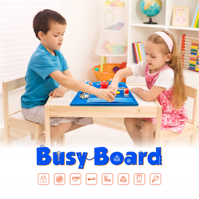 Busy Board - Montessori Activity Learning Wooden board - Yellow