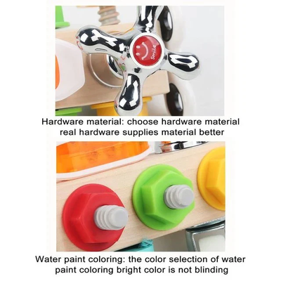 Wooden Activity Busy Cube Nut Combination Tool Kit - 046