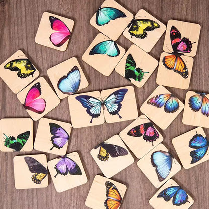 Butterfly Symmetry Matching Puzzle Set | Wooden Educational Puzzle with Storage Box