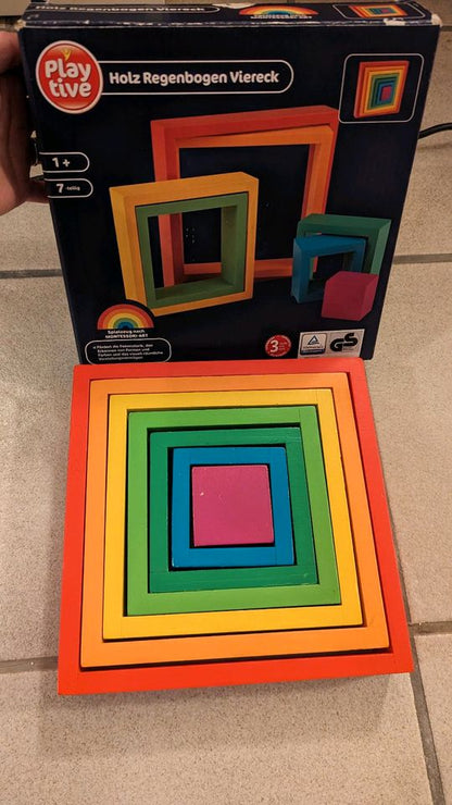 Rainbow Squares Early Toddler Building Blocks
