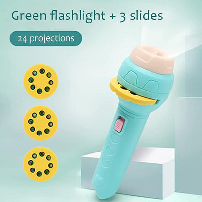 2 in 1 Multiple Mini Projector And Flash Light Cyan Color