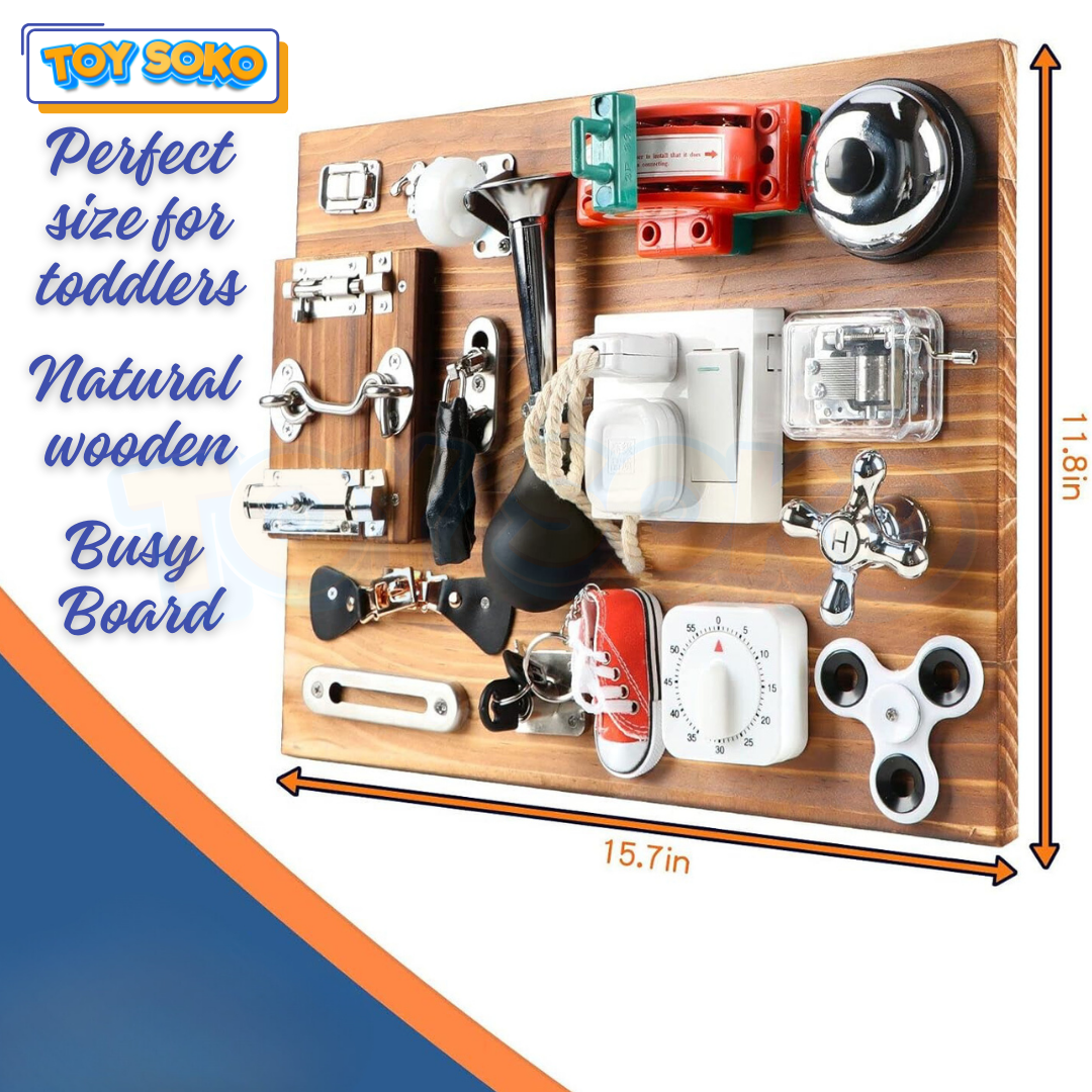 Carbon Grey Busy Board – learning toys for 4 year olds