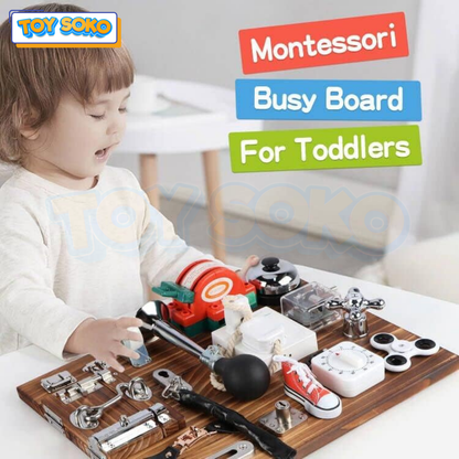 Carbon Grey Busy Board – learning toys for 4 year olds