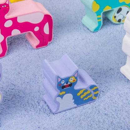 Wooden Cat Pattern Challenge Blocks - 12 Pieces