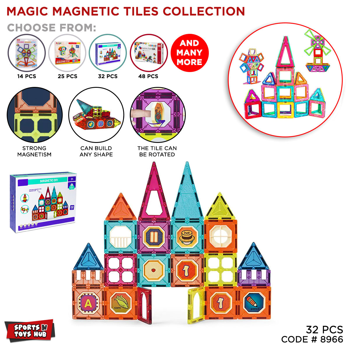 DIY Magnetic Building Blocks 32 PCS