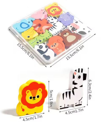Rompecabezas de madera | Rompecabezas de combinación y apilamiento para niños pequeños