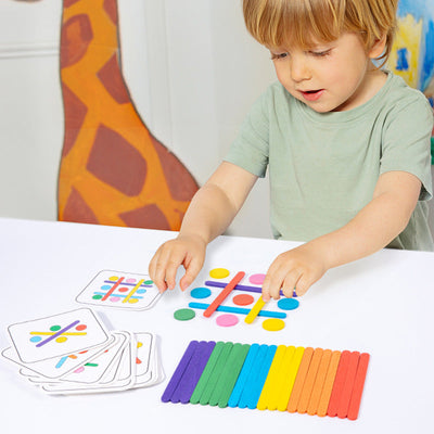 Bâton Arc-en-ciel Jouet Casse-tête de Réflexion Préscolaire Mathématiques pour Enfants